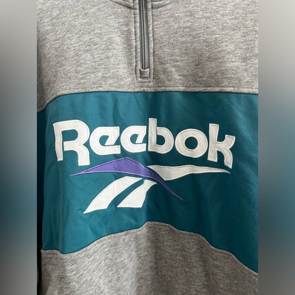 Reebok Vector 1/4 Zip Over The Head - Homme Sweats - Picture 2 of 7